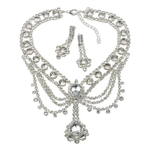  "Duchess Set Clear Crystal - Silver Plated"