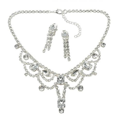  "Judith Set Clear Crystal - Silver Plated"