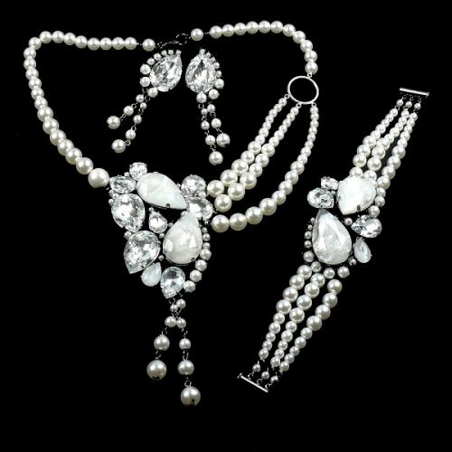  "Beads&Rhinestones Set - White"