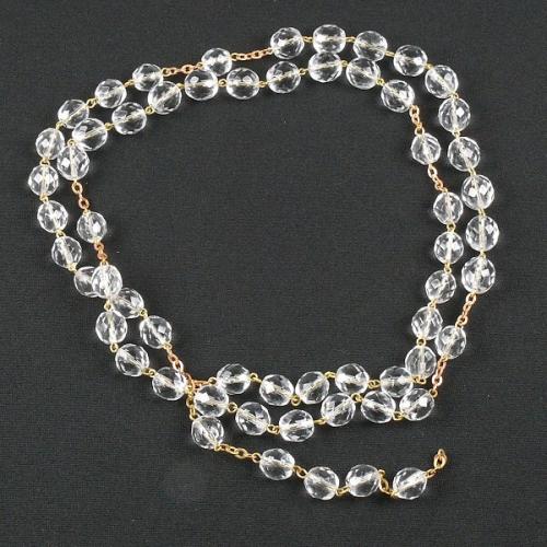  "Glass Beads Necklace - Clear Crystal "